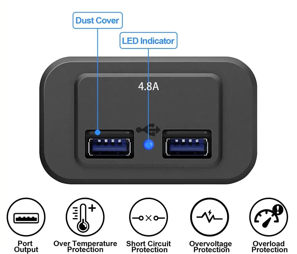 Autoadaptér USB 12V/5V 2,1+1A s voltmetrem 